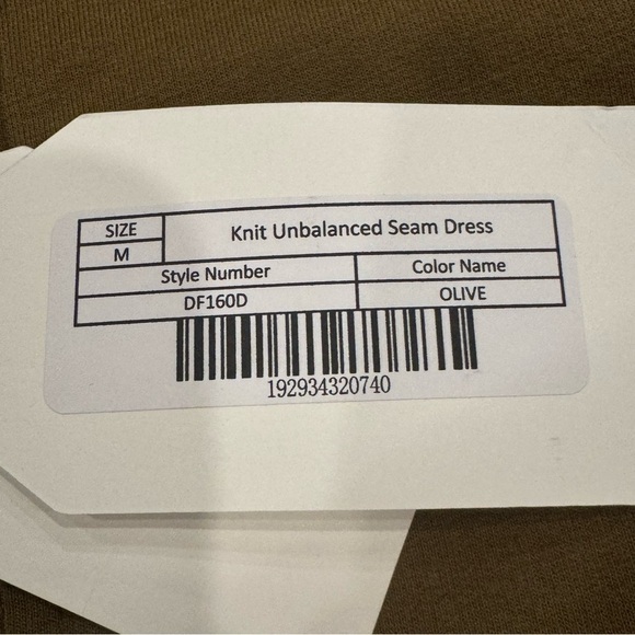 NWT English Factory Knit Unbalanced Seam Olive Brown Sweater Dress Size Medium - Picture 8 of 11